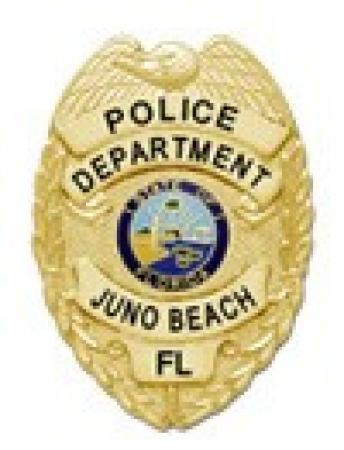 Gold Juno Beach Police Department Badge